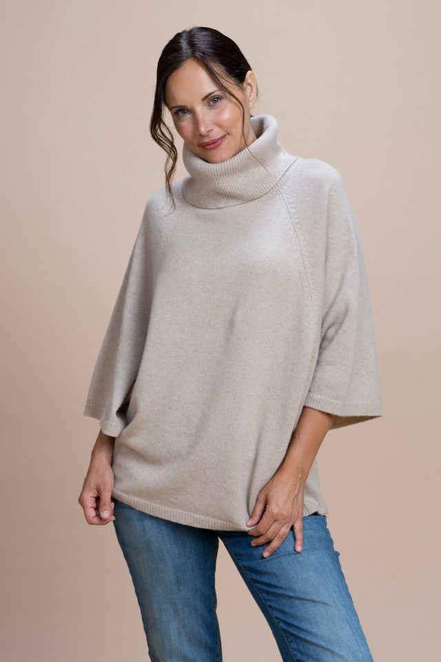 Assisi - Kimono collo ad anello cashmere rigenerato