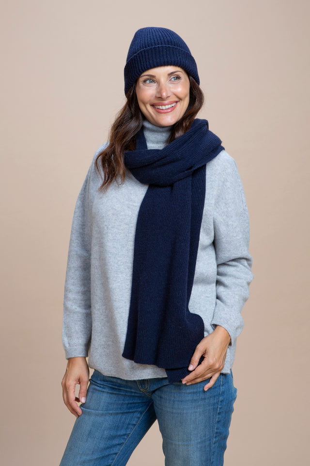 Kit Umbria - Cappellino Orvieto + Sciarpona Gubbio cashmere rigenerato