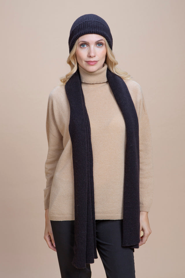 Kit Umbria - Cappellino Orvieto + Sciarpona Gubbio cashmere rigenerato