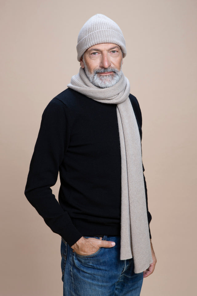 Kit Umbria - Cappellino Orvieto + Sciarpona Gubbio cashmere rigenerato