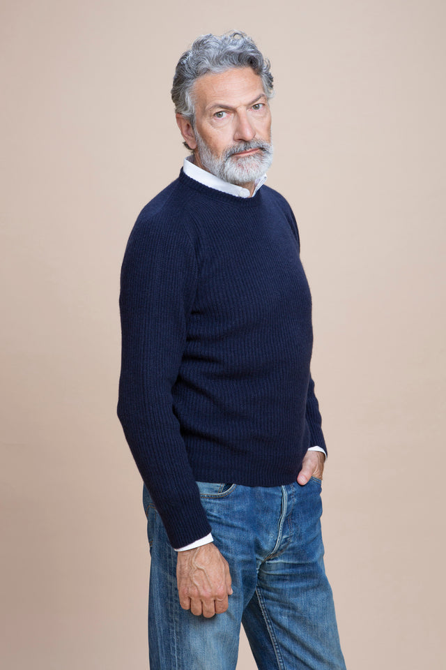 Leonardo - Girocollo a costa inglese 100% Cashmere