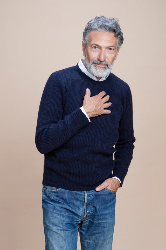 Leonardo - Girocollo a costa inglese 100% Cashmere