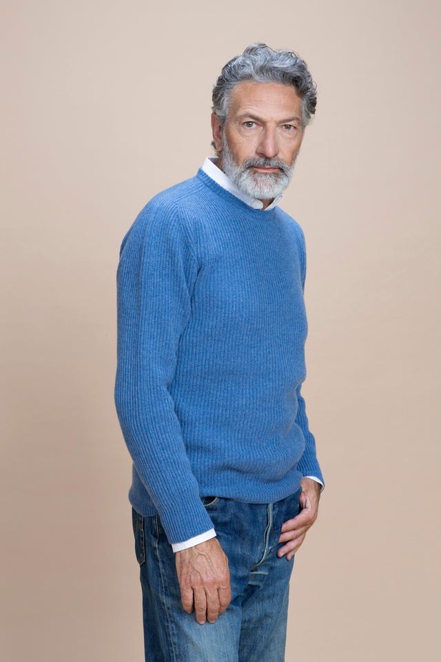 Leonardo - Girocollo a costa inglese 100% Cashmere