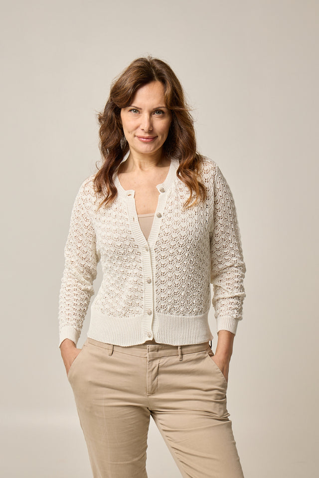 Levanto - 100% Silk Mandarin Collar Jacket with Crochet Pattern
