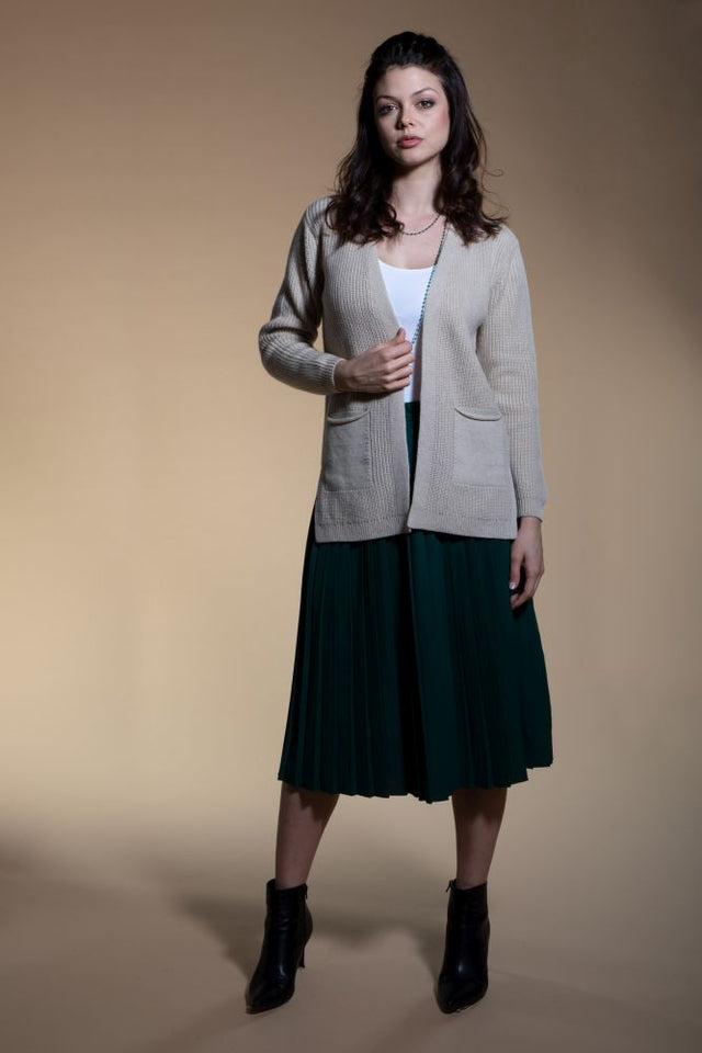 San Babila - Cardigan in cashmere rigenerato con tasche e spacchi laterali - Imperfect Selection