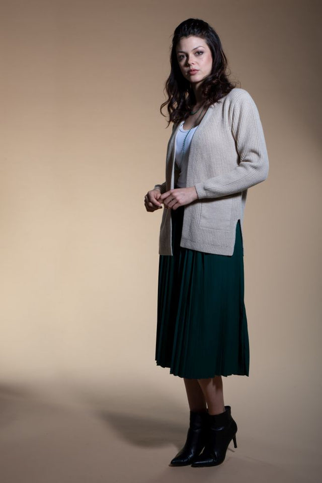 San Babila - Cardigan in cashmere rigenerato con tasche e spacchi laterali - Imperfect Selection