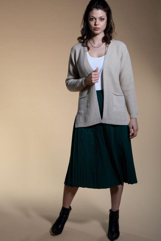 San Babila - Cardigan in cashmere rigenerato con tasche e spacchi laterali - Imperfect Selection