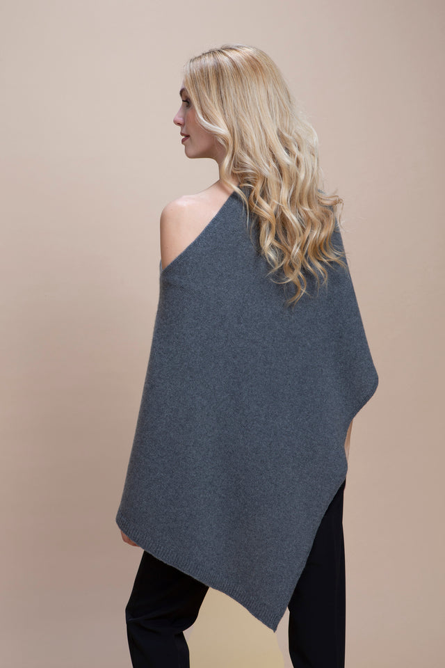 Spoleto - Poncho asimmetrico cashmere rigenerato