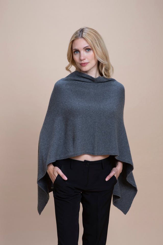 Spoleto - Poncho asimmetrico cashmere rigenerato