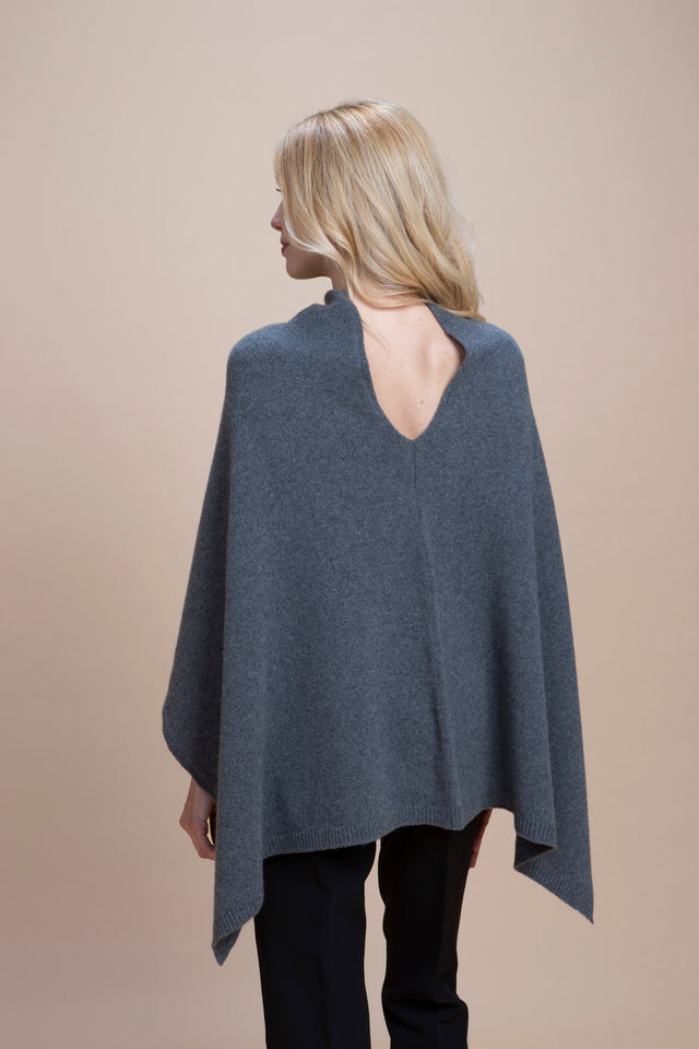 Spoleto - Poncho asimmetrico cashmere rigenerato