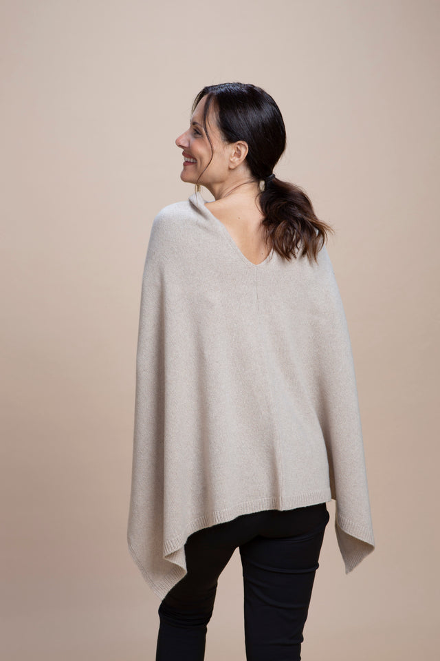 Spoleto - Poncho asimmetrico cashmere rigenerato