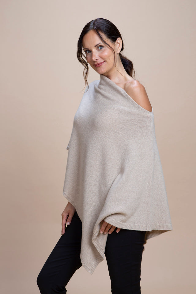 Spoleto - Poncho asimmetrico cashmere rigenerato