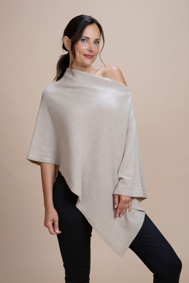 Spoleto - Poncho asimmetrico cashmere rigenerato