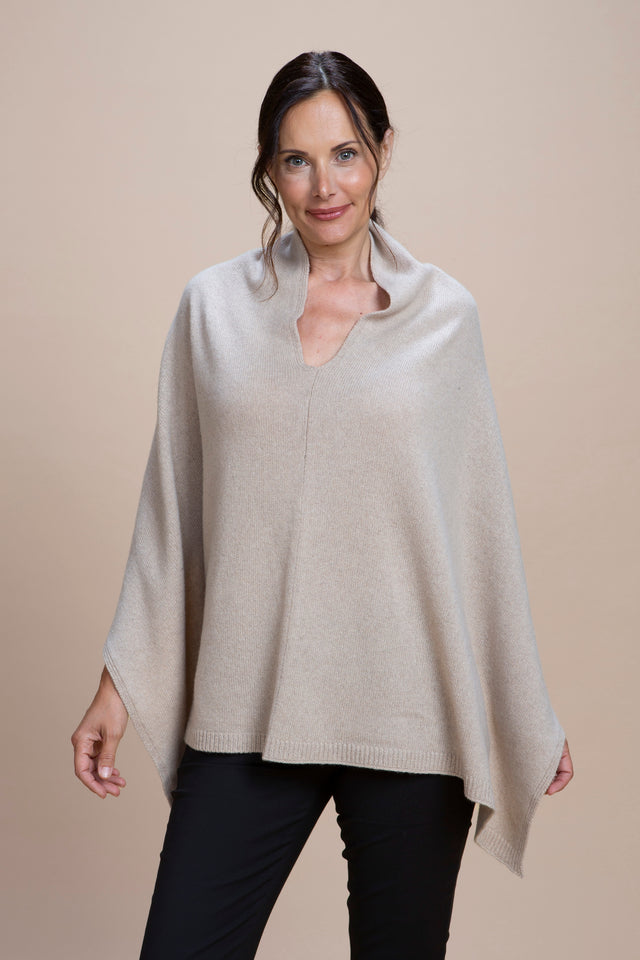 Spoleto - Poncho asimmetrico cashmere rigenerato