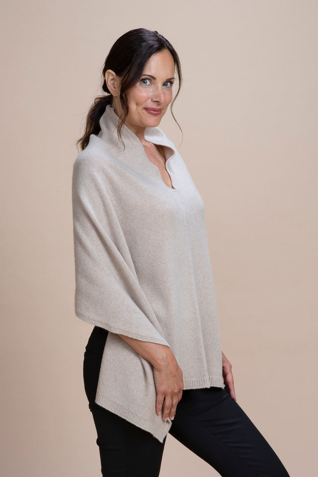 Spoleto - Poncho asimmetrico cashmere rigenerato