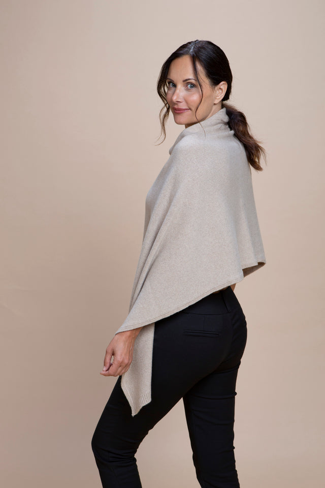 Spoleto - Poncho asimmetrico cashmere rigenerato