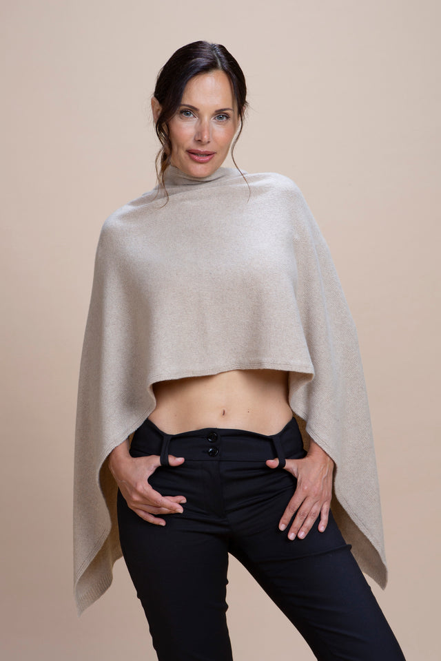 Spoleto - Poncho asimmetrico cashmere rigenerato