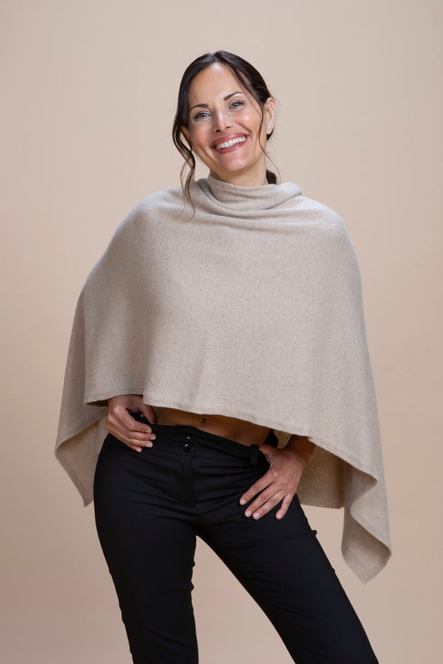 Spoleto - Poncho asimmetrico cashmere rigenerato