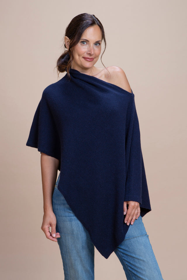 Spoleto - Poncho asimmetrico cashmere rigenerato