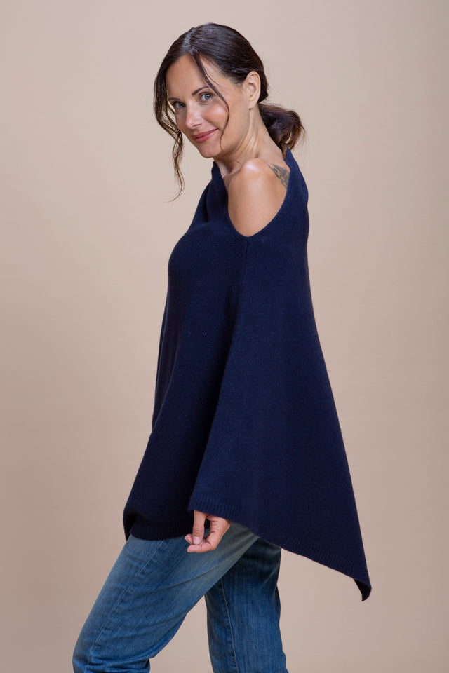 Spoleto - Poncho asimmetrico cashmere rigenerato