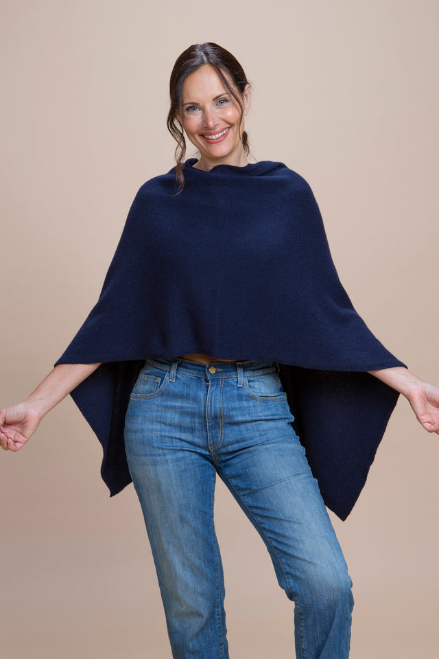 Spoleto - Poncho asimmetrico cashmere rigenerato