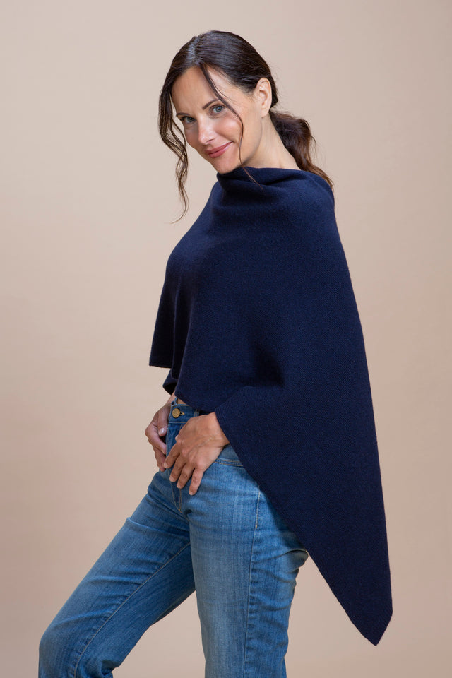 Spoleto - Poncho asimmetrico cashmere rigenerato