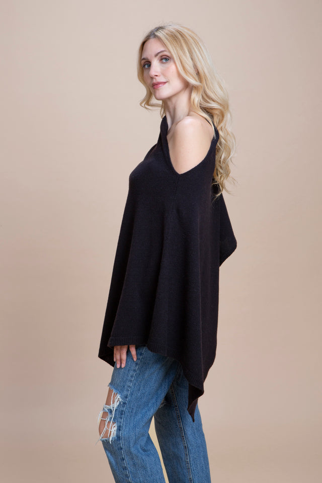 Spoleto - Poncho asimmetrico cashmere rigenerato