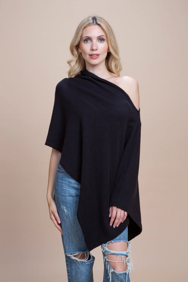 Spoleto - Poncho asimmetrico cashmere rigenerato