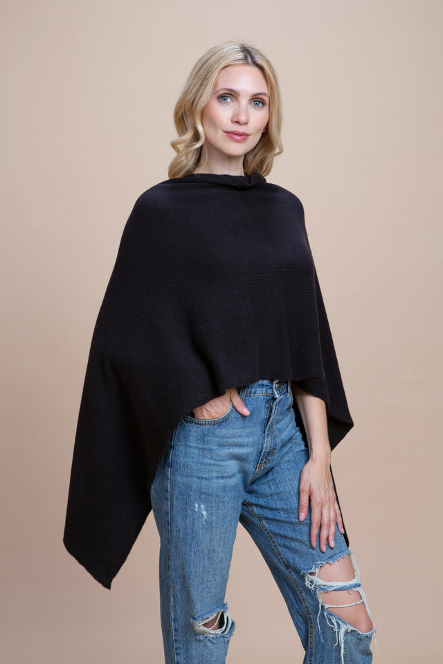 Spoleto - Poncho asimmetrico cashmere rigenerato