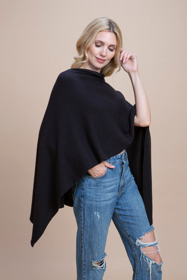 Spoleto - Poncho asimmetrico cashmere rigenerato