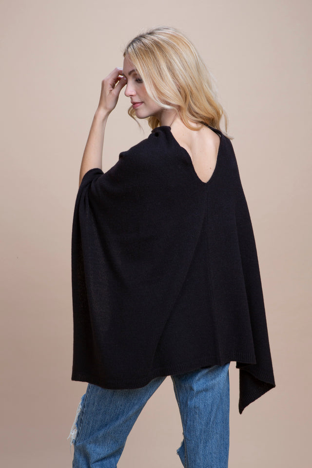 Spoleto - Poncho asimmetrico cashmere rigenerato