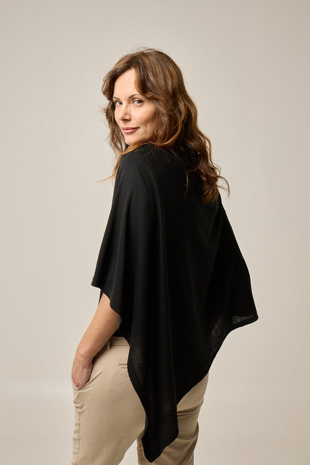 Vernazza - 100% Silk Poncho with Side Opening