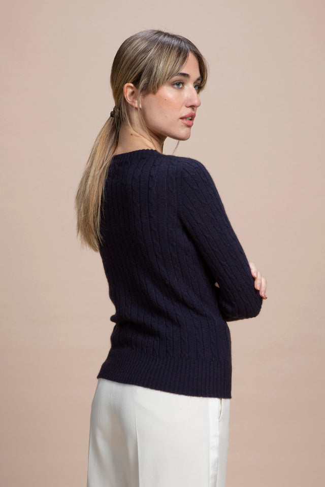 Aida - 100% Cashmere Cable-Knit Boat Neck Sweater