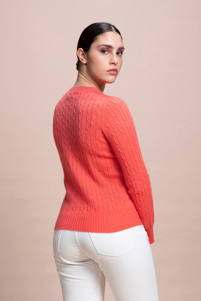 Aida - 100% Cashmere Cable-Knit Boat Neck Sweater