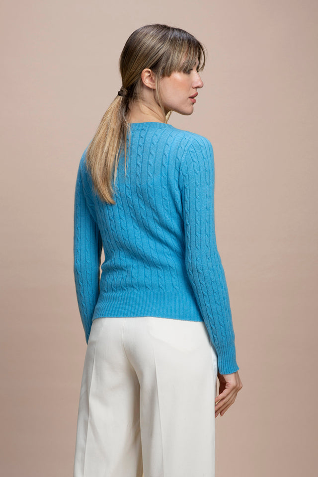 Aida - 100% Cashmere Cable-Knit Boat Neck Sweater