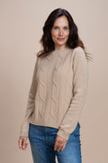 BORMIO  -  Girocollo con treccione  100% Cashmere