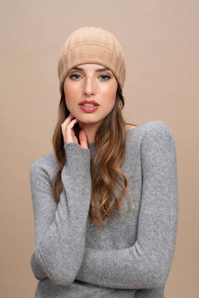 Brunico - Cappellino a coste 100% Cashmere