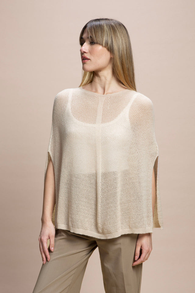 Fregene - Poncho traforato leggero 100% Cashmere