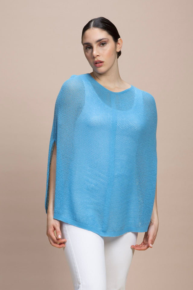 Fregene - Poncho traforato leggero 100% Cashmere