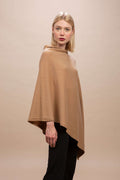 Livigno - Poncho rasato asimmetrico 100% Cashmere