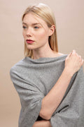 Livigno - Poncho rasato asimmetrico 100% Cashmere