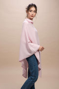 Livigno - Poncho rasato asimmetrico 100% Cashmere