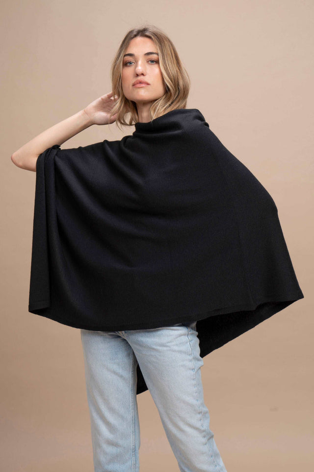 Livigno - Poncho rasato asimmetrico 100% Cashmere