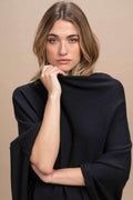 Livigno - Poncho rasato asimmetrico 100% Cashmere