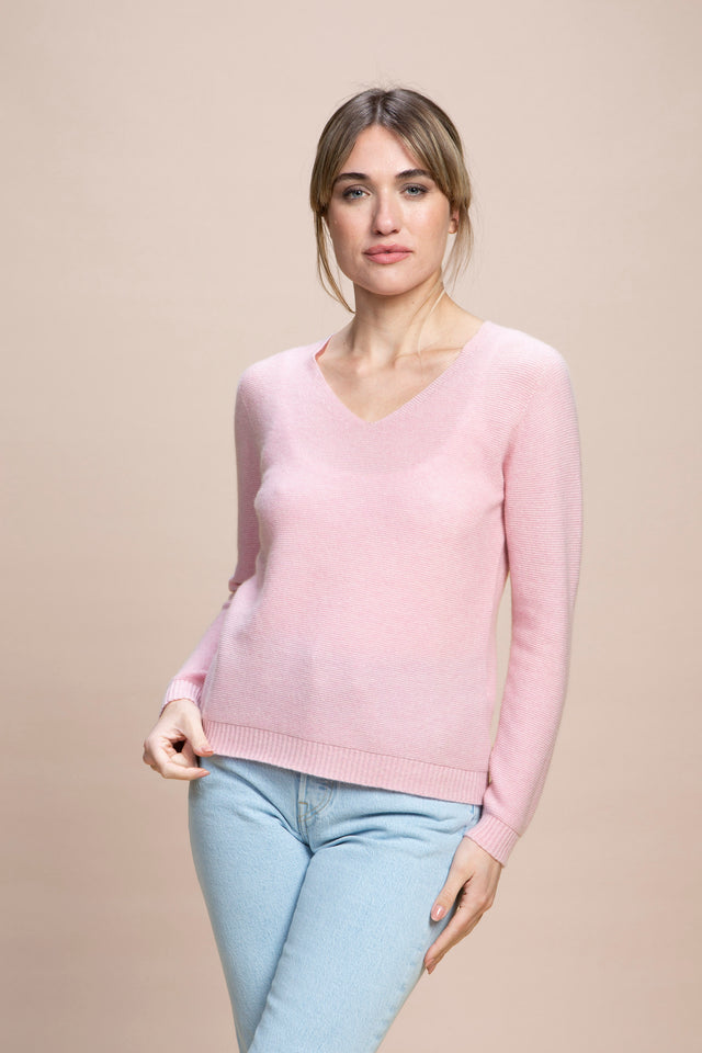 Norma - Maglia scollo a V 100% Cashmere - Imperfect Selection