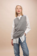 Ponza - Gilet con scollo a V 100% Cashmere