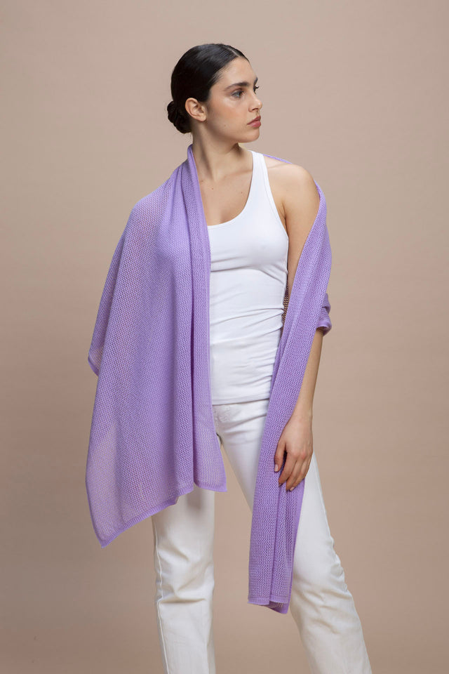 Sabaudia - 100% Cashmere Perforated Light Shawl