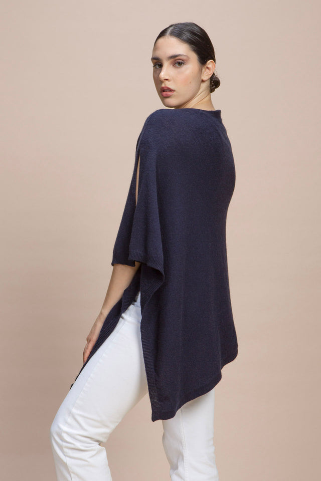 Sorrento - 100% Cashmere Poncho with Side Opening