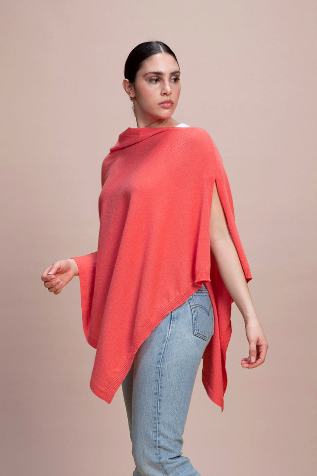 Sorrento - 100% Cashmere Poncho with Side Opening