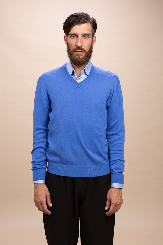 Tintoretto - Maglia con collo a V 100% Cashmere